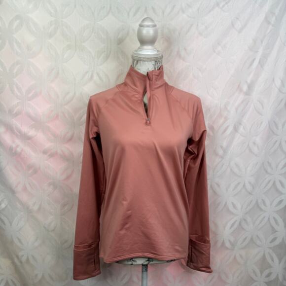 Athleta Conch Pink Whistler Half Zip Back Zip Pocket Pullover Size XS - Picture 10 of 13
